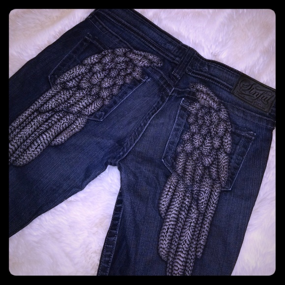 sinful jeans with angel wings
